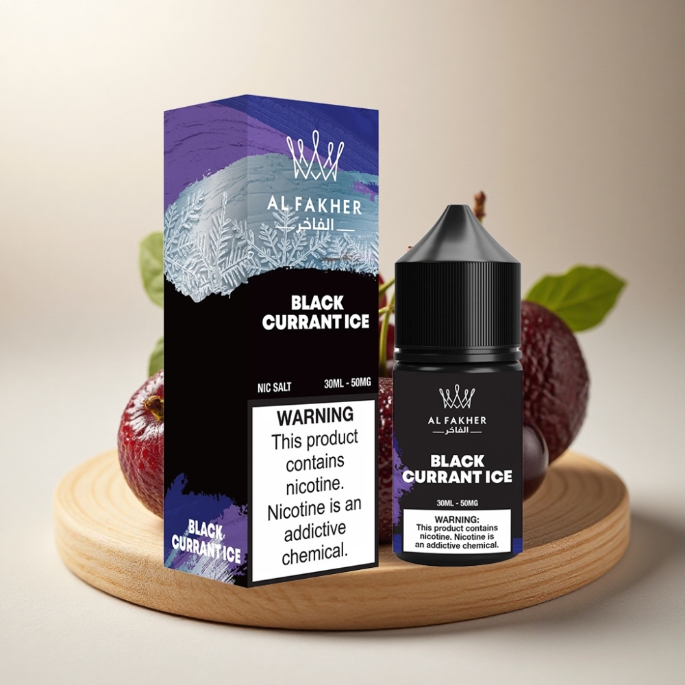 AL Fakher Nicotine Salt E-Liquid 50MG Crna Ribizla Led