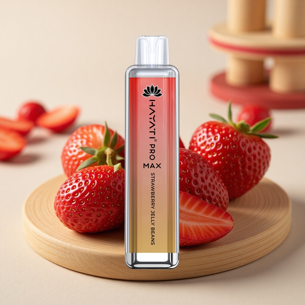 Hayati Pro Max 4000 Puffs Dual Mesh Coil 1400mAh LED Jagoda Žele Bombone