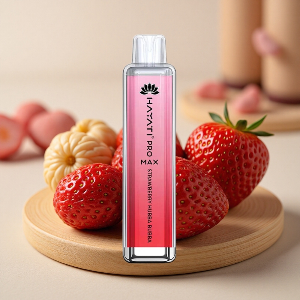 Hayati Pro Max 4000 Puffs Dual Mesh Coil 1400mAh LED Strawberry Hubba Bubba