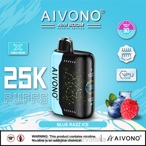 Vape Pen - Aivono AIM BOOM 25000 80DD0345 plavi razz led