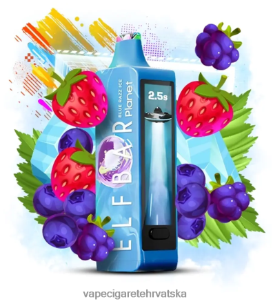 Vape Pen - Elf Bar Planet 25000 plavi razz led 28XT4B15