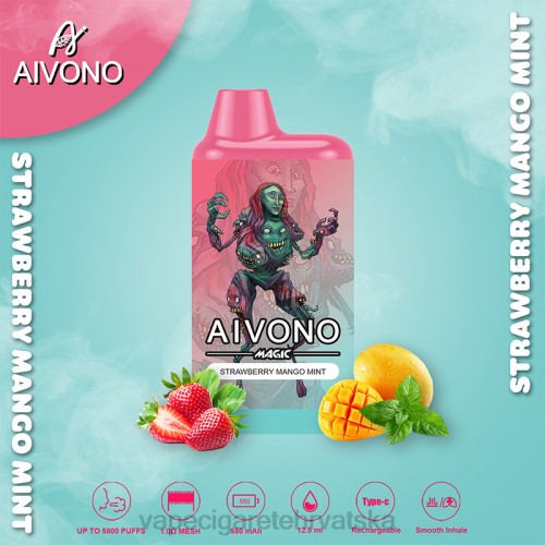 Jednokratni Vape Hrvatska - Aivono AIM MAGIC 5800 kutija za cigarete 80DD097 jagoda mango menta