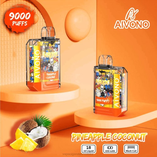 Jednokratni Vape Hrvatska - Aivono AIM XXL 9000 prozirna naljepnica za usta 80DD052 ananas kokos