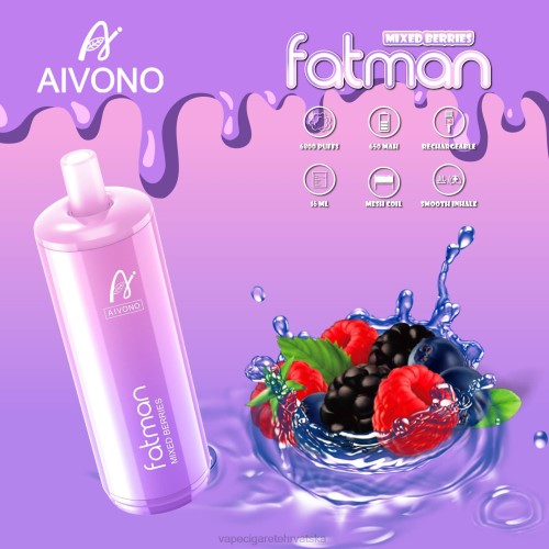 Jednokratni Vape Hrvatska - Aivono FATMAN 6800 80DD027 miješano bobičasto voće