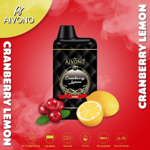 Vape 10000 Puffs - Aivono AIM MAGIC 5800 kutija za cigarete 80DD089 brusnica limun