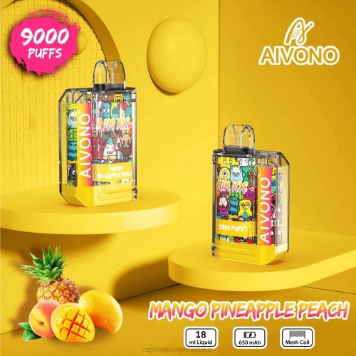 Vape 10000 Puffs - Aivono AIM XXL 9000 prozirna naljepnica za usta 80DD049 mango ananas breskva