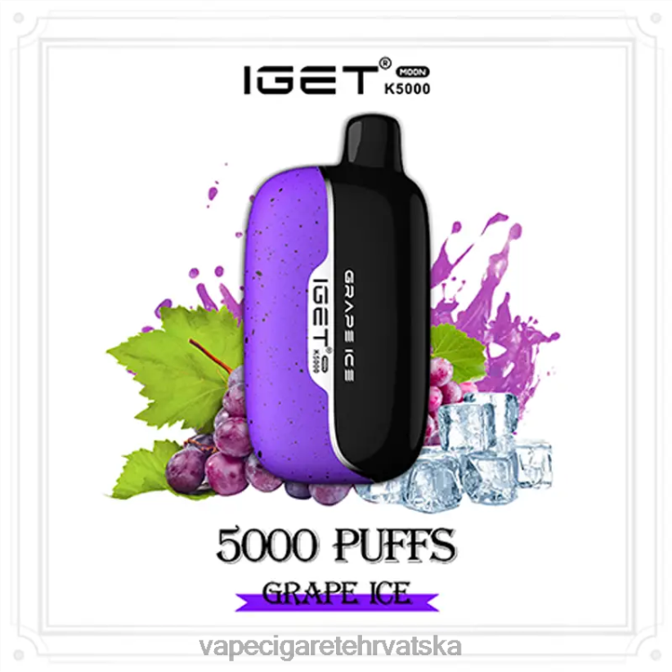 Vape 10000 Puffs - IGET Moon k5000 4RDNF4 led od grožđa