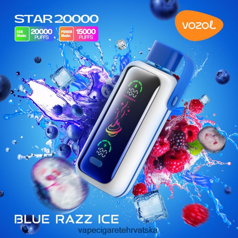 Vape 10000 Puffs - VOZOL STAR 20000 DT00R4 plavi razz led