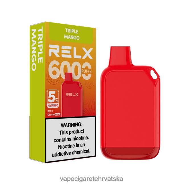 Vape Shop Zagreb - RELX Crush Pocket 6000 5% visoki nik trostruki mango JHT6P226