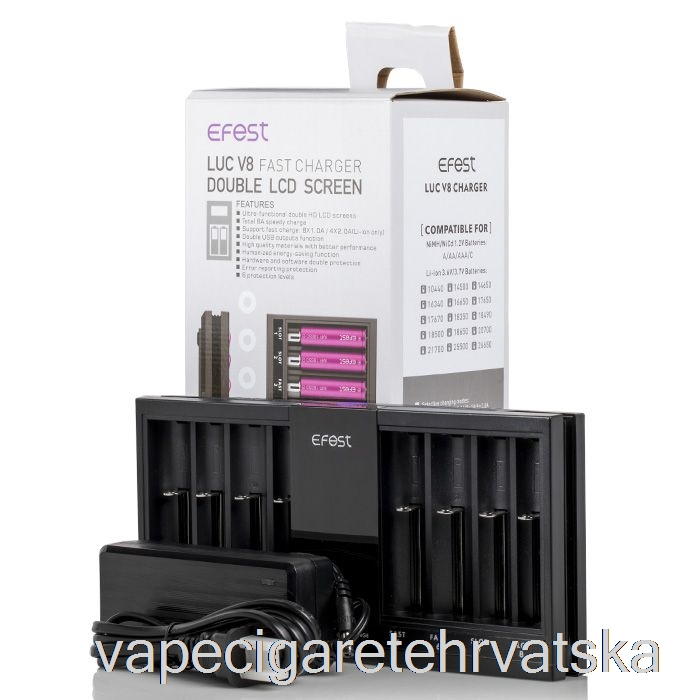 Vape Hrvatska Efest Luc V8 Dupli Lcd Ekran Brzi Punjač Baterija