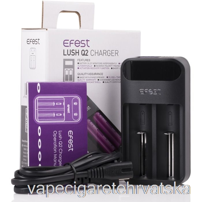 Vape Hrvatska Efest Lush Q2 2-bay Intelligent Led Baterije Punjač