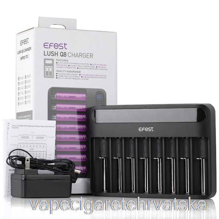 Vape Cigarete Efest Lush Q8 8 Bay Inteligentni Punjač Baterija
