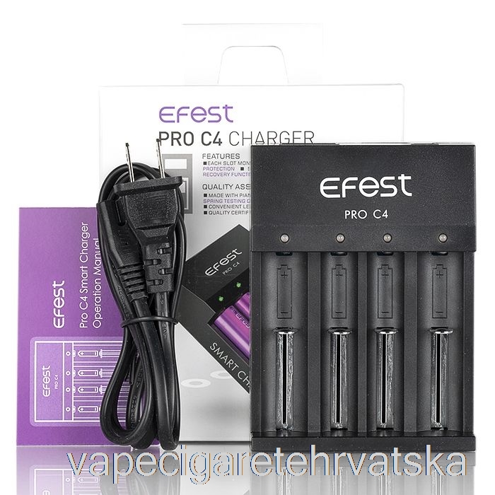 Vape Cigarete Efest Pro C4 4-bay Pametni Punjač Baterija