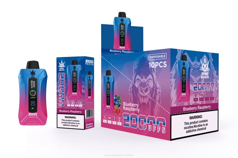 Jednokratni Vape Hrvatska - Bang Beach Smart screen vape s 20 000 udaha borovnica malina 0F4J12