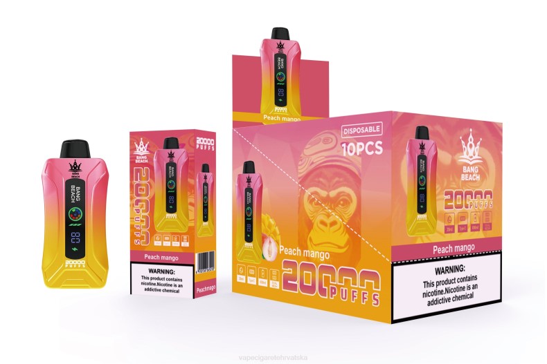 Jednokratni Vape Hrvatska - Bang Beach Smart screen vape s 20 000 udaha breskva mango 0F4J2