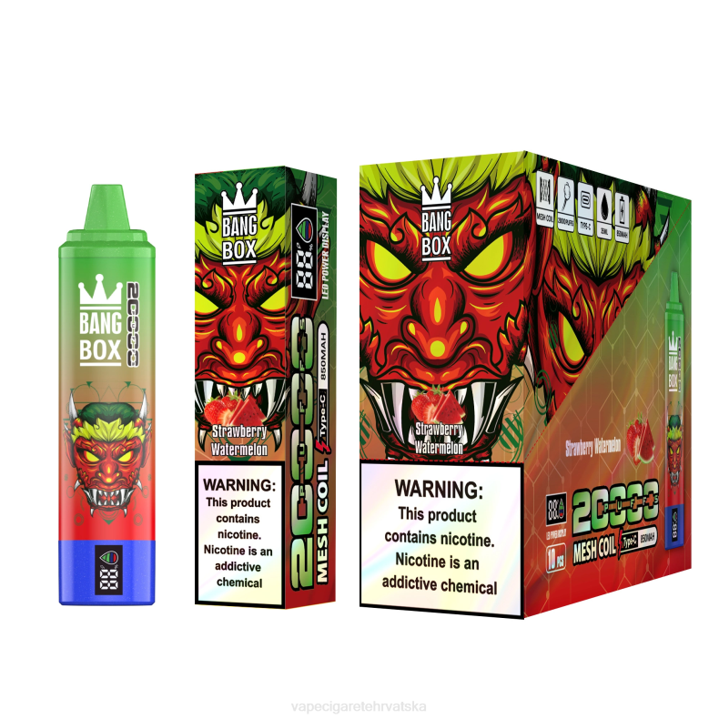 Jednokratni Vape Hrvatska - Bang Box Pametni zaslon s 20000 udaha jagoda lubenica 0F4J52