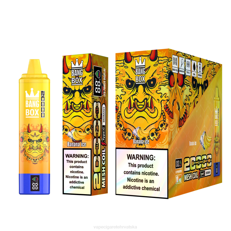 Jednokratni Vape Hrvatska - Bang Box Pametni zaslon s 20000 udaha led od banane 0F4J57