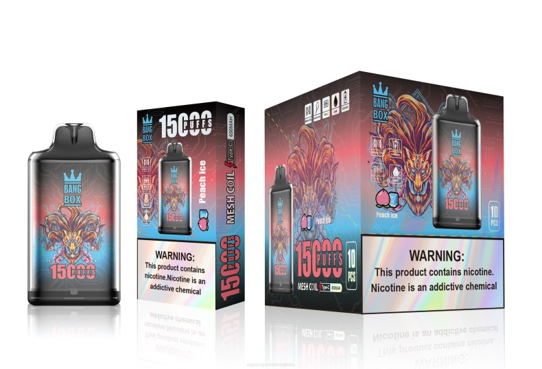 Jednokratni Vape Hrvatska - Bang Box s1-15000 udaha led od breskve 0F4J102