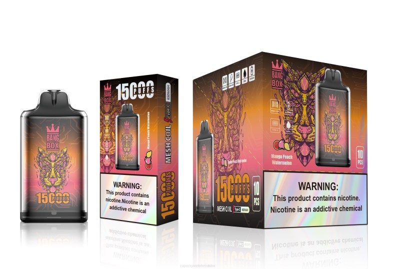 Jednokratni Vape Hrvatska - Bang Box s1-15000 udaha mango breskva lubenica 0F4J107