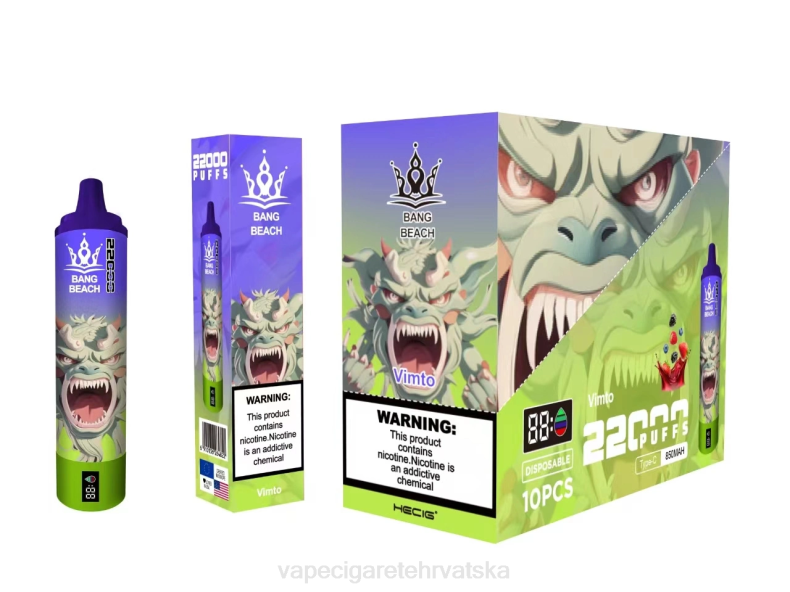 Vape Cigarete - Bang Beach Pametni zaslon s 22000 udaha vimto 0F4J18