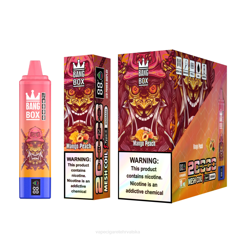 Vape Cigarete - Bang Box Pametni zaslon s 20000 udaha mango breskva 0F4J58
