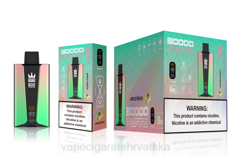 Vape Cigarete - Bang Box Pametni zaslon s 30 000 udaha jabuka breskva 0F4J83