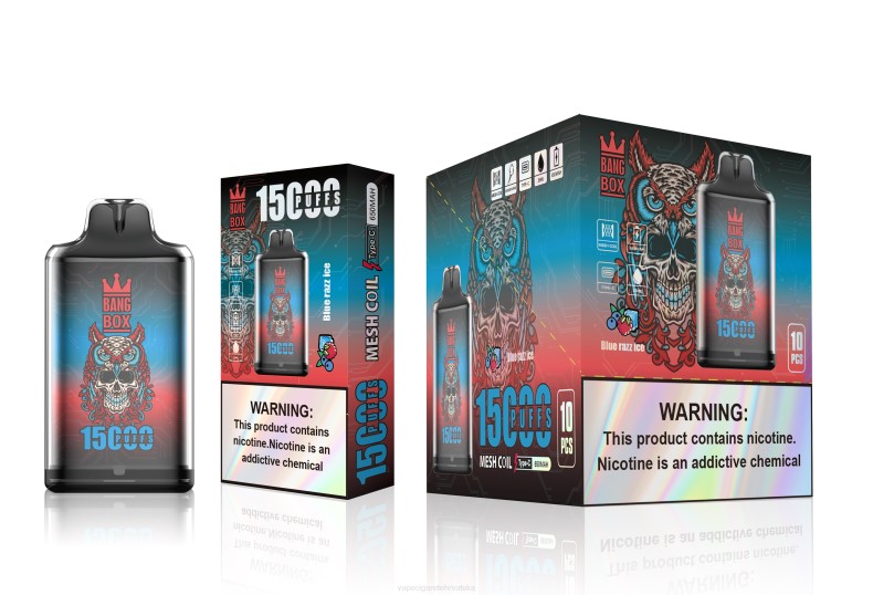 Vape Cigarete - Bang Box s1-15000 udaha plavi razz led 0F4J108