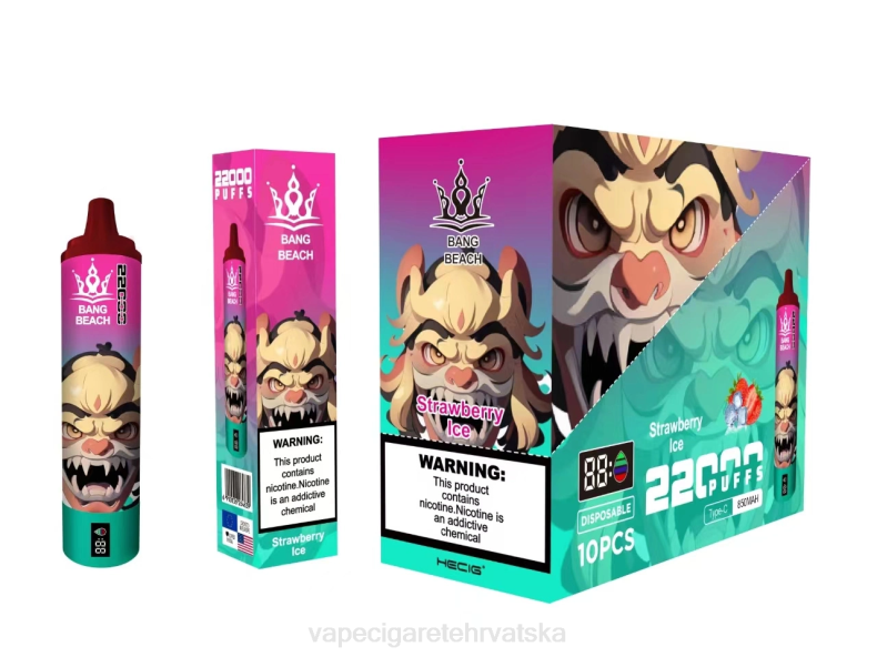 Vape Pen - Bang Beach Pametni zaslon s 22000 udaha led od jagoda 0F4J20