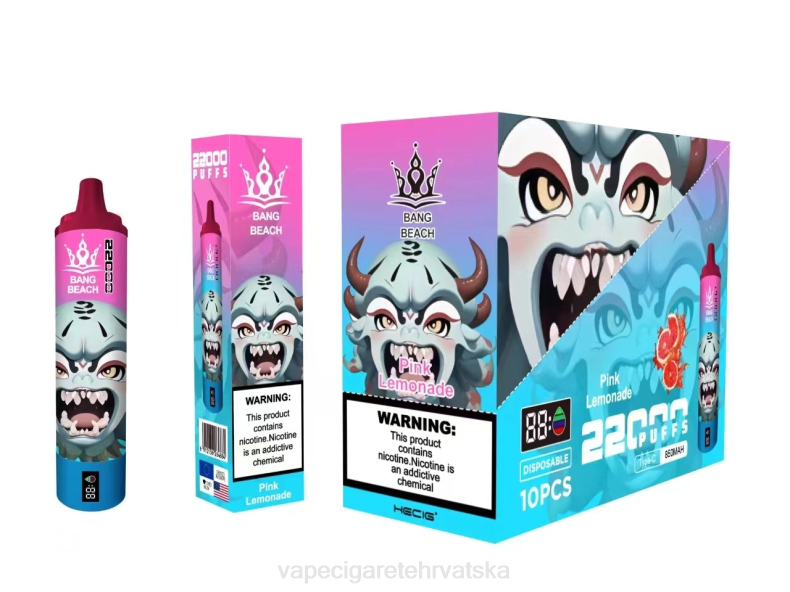 Vape Pen - Bang Beach Pametni zaslon s 22000 udaha ružičasta limunada 0F4J15