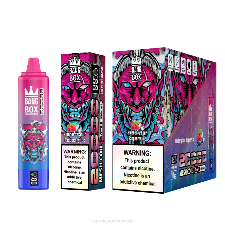 Vape Pen - Bang Box Pametni zaslon s 20000 udaha borovnica kisela malina led 0F4J55