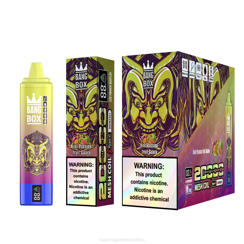 Vape Pen - Bang Box Pametni zaslon s 20000 udaha kivi marakuja guava 0F4J50