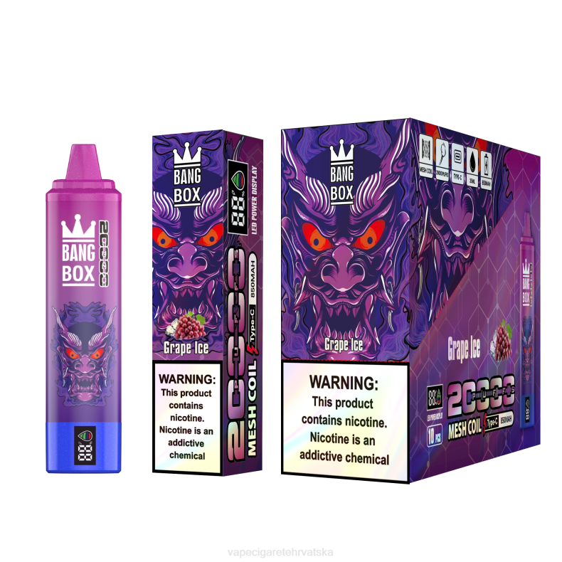 Vape Shop Zagreb - Bang Box Pametni zaslon s 20000 udaha led od grožđa 0F4J61