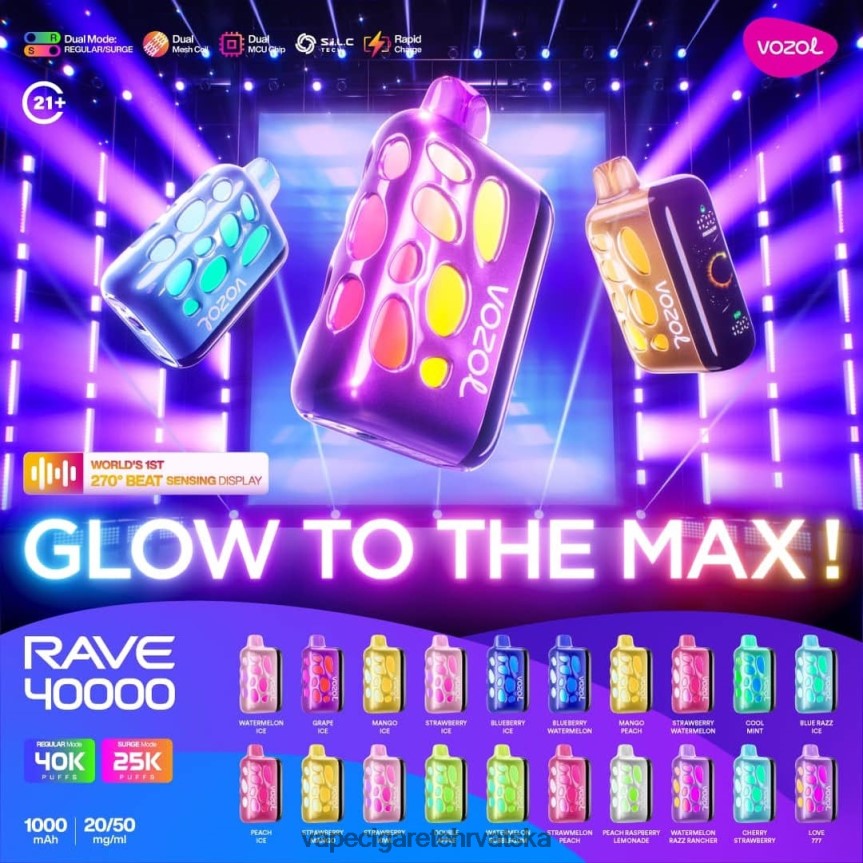 Jednokratni Vape Hrvatska - Vozol Rave 40000 LPHLN81